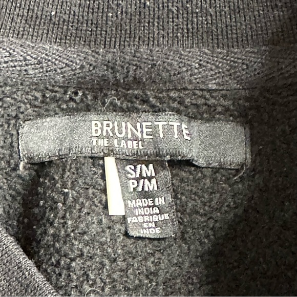 Brunette The Label Pullover Black Sweatshirt Size S/M No Champagne No Gain - Picture 6 of 8